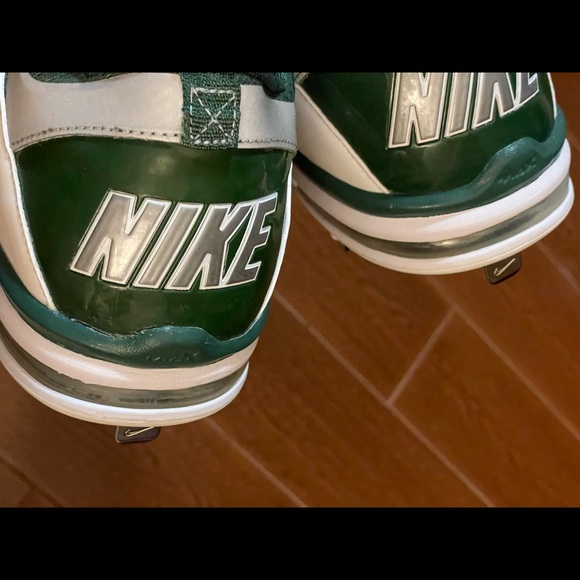 Men NIKE AIR MAX DIAMOND ELITE MTL shoe cleats spikes white green size 13.5 NEW - Picture 6 of 16